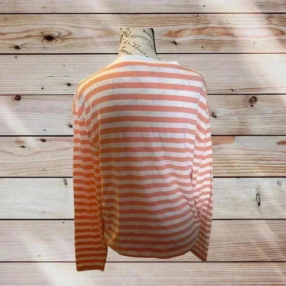 A NEW DAY SIZE MEDIUM PEACH AND WHITE STRIPES WITH POCKET - Picture 3 of 4